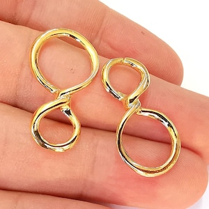 4 Knot Charms 24K Shiny Gold Plated Charms (30x16mm)  G22842