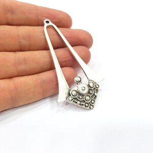 Colgante de plata de metal bañado en plata antigua (71 x 38 mm) G15865 imagen 4