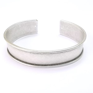 Bracelet Blanks  Cuff Blanks Adjustable Bracelet Blank Antique Silver Plated Brass ( 15mm ) G7903