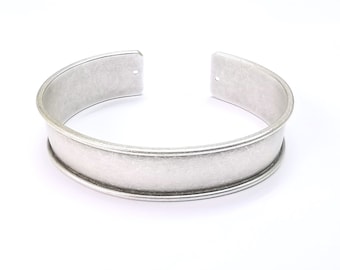 Armband Rohlinge Manschettenrohlinge Verstellbare Armband Rohlinge Antik Silber Messing ( 15mm ) G7903