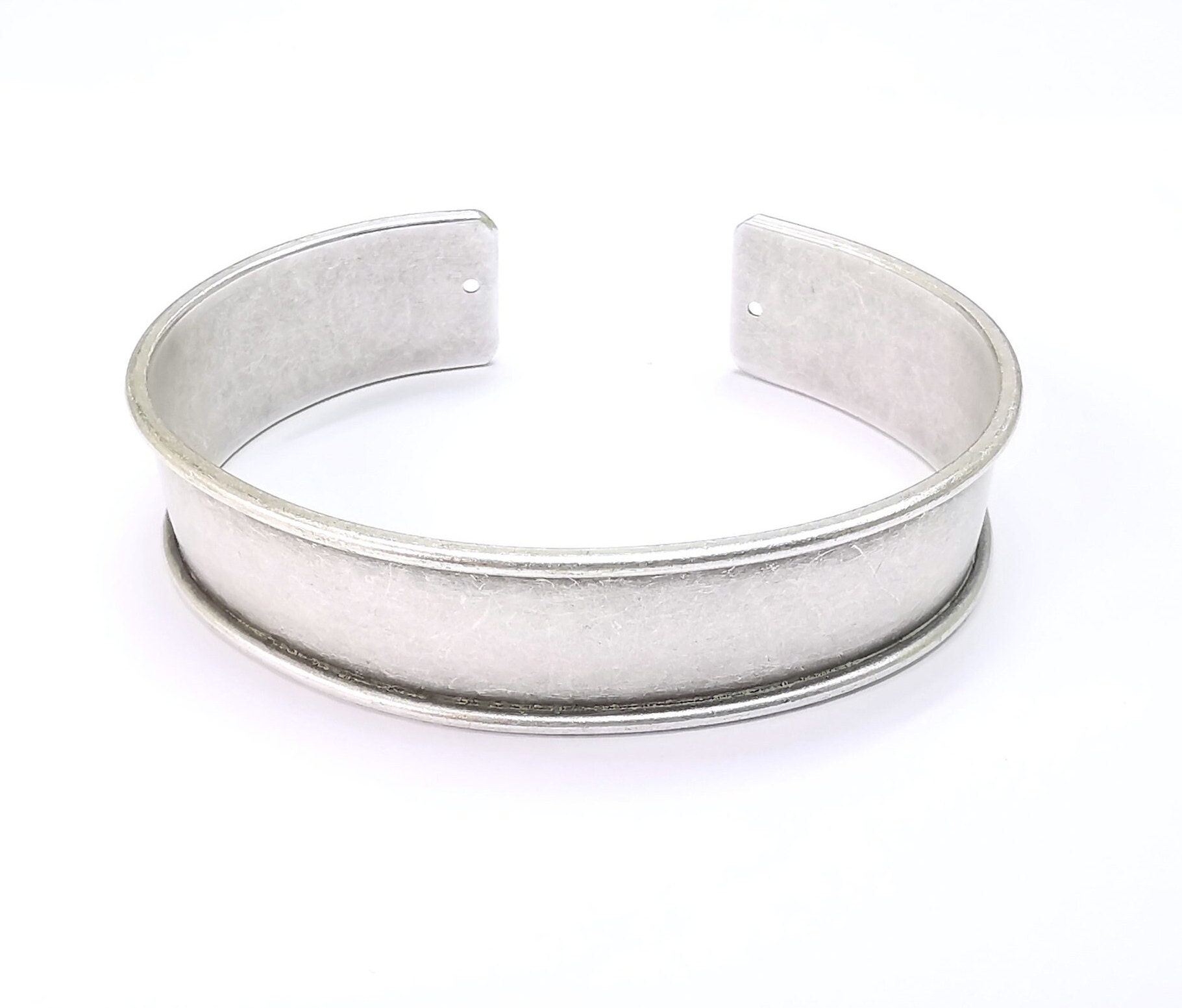 Bracelet Blanks Cuff Blanks Adjustable Bracelet Blank Antique Silver Plated  Brass 15mm G7903 