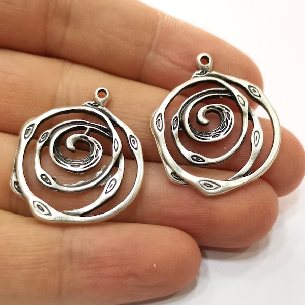 Silver Charms Antique Silver Plated Charms (31x27mm)  G18715