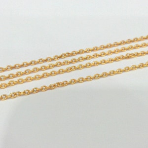 Gold Chain Gold Plated Chain 1 Meter 3.3 Feet 2x3 mm G16857 image 1