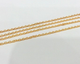 Gold Chain Gold Plated Chain 1 Meter - 3.3 Feet  (2x3 mm)  G16857