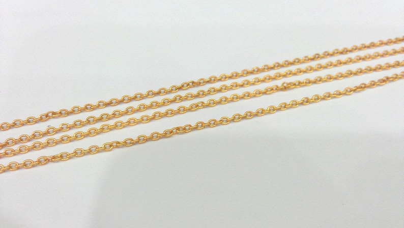 Gold Chain Gold Plated Chain 1 Meter 3.3 Feet 2x3 mm G16857 image 1