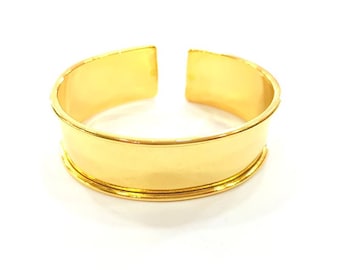 Gold  Bracelet Blanks Cuff Blanks Adjustable Bracelet Blank Gold Plated Brass (20mm ) G8301