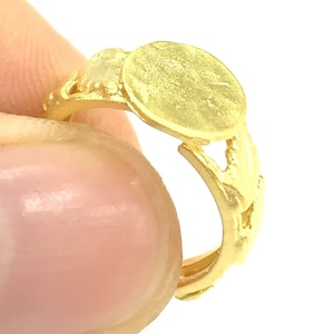 Adjustable Ring Blank, (10mm blank ) Gold Plated Brass G4927