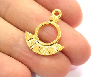 4 Gold Charm Gold Plated Charm Gold Plated Metal (25x20mm)  G12206