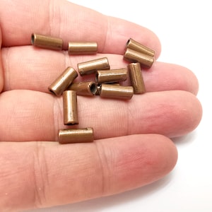 Tube Beads, Cylinder Beads, Copper Beads, Bracelet Beads, Plain Beads , Necklace Beads, Antique Copper Plated Metal 11x5mm G36051