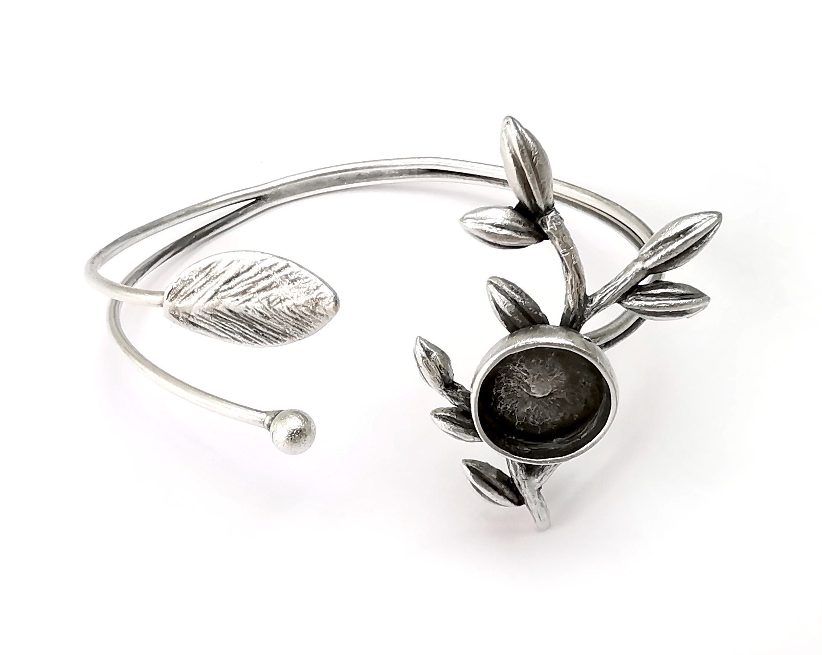 ブランチリーフブレスレットベゼルブランク樹脂ベゼルカボションカフ