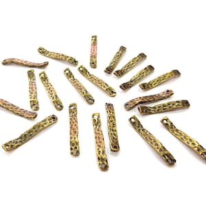 20 Ringed Rod Connector Antique Bronze Connector Pendant Antique Bronze Plated Metal (26x4mm) G10545