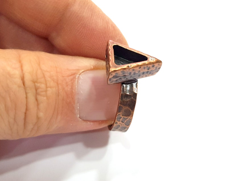 9x8mm blank Antique Copper Plated G16324 Copper Ring Blank Setting Cabochon Base inlay Ring Backs Mounting Adjustable Ring Base Bezel
