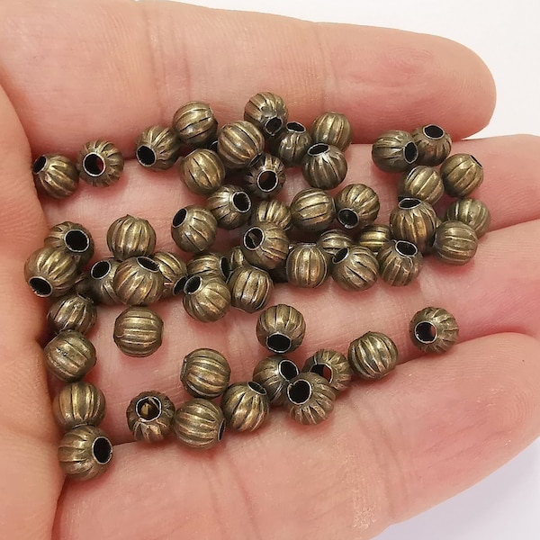 20 Antique Bronze Round Beads Antique Bronze Plated Beads (6mm) G23235