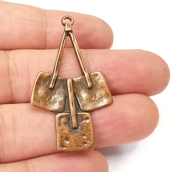 Bunch Charms Antique Copper Plated Charms, Earring Dangle Components (47x27mm) G28436