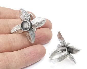 Ring Rohling Ring Basis Lunette Einstellung Antik Silber uberzogen Messing Zubehor G3010 Etsy