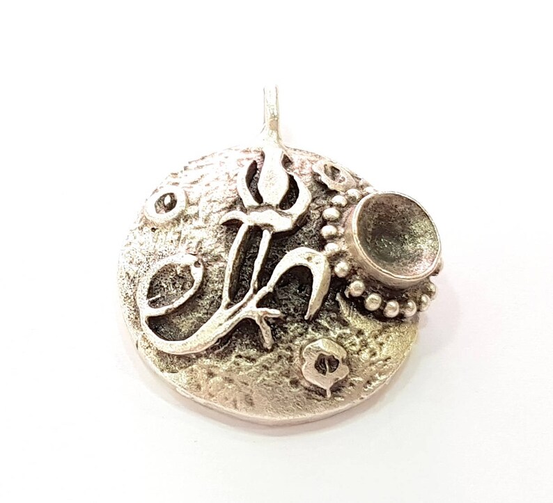 Silver Pendant Blank Bezel Base Setting Necklace Blank Resin Etsy