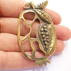 Pomegranate Pendant Antique Bronze Plated Pendant (69x42mm)  G20157