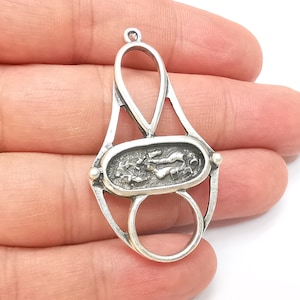 Antique Silver Charms Pendant Antique Silver Plated Charms (51x29mm) G33836