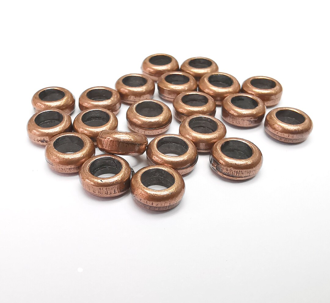 Rondelle Beads, Copper Beads, Bracelet Beads, Round Hole Beads ...