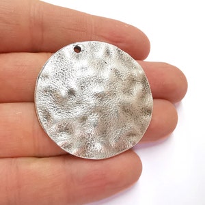 Hammered Curved Charms Antique Silver Plated Charms (43mm)  G20794