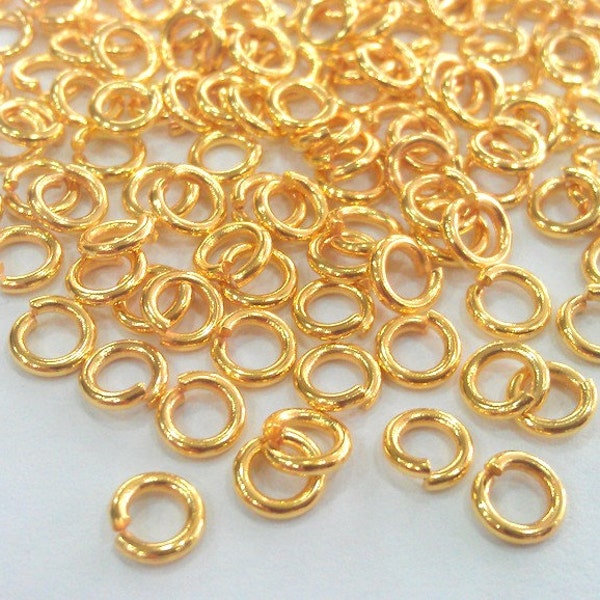 50 Gold Plated Brass Strong jumpring , Findings 50 Pcs (5 mm) G12041