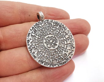 Silver Pendant Antique Silver Plated Pendant (47x38mm)  G21136