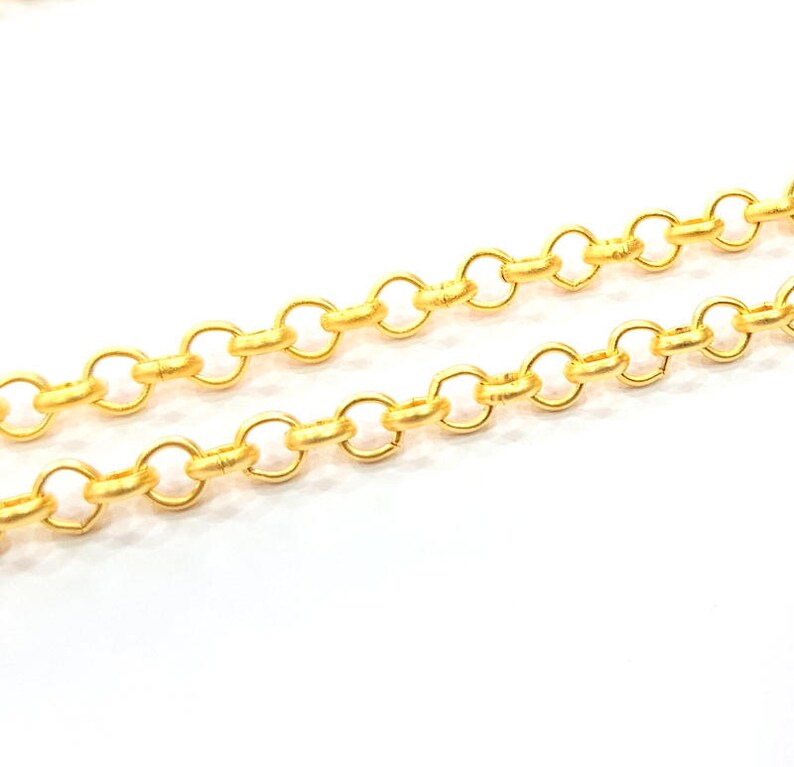 5 metros 165 pies 4 mm cadena rolo chapada en oro G9813 Etsy