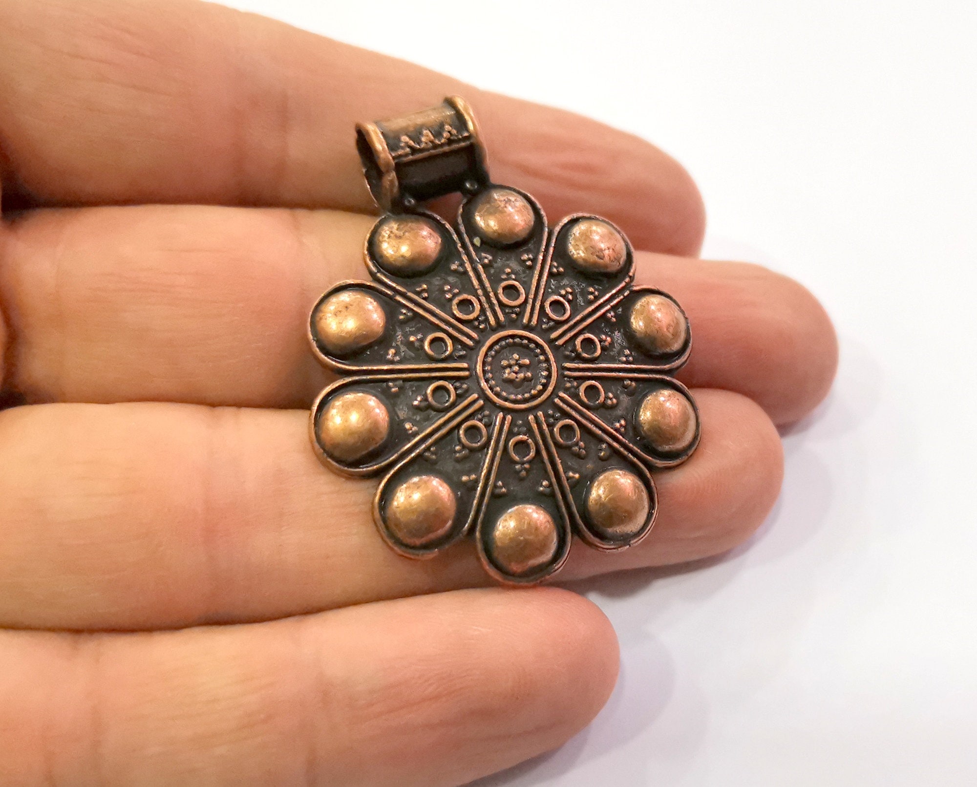 Copper Pendant Antique Copper Plated Pendant 46x38mm G19447 Etsy