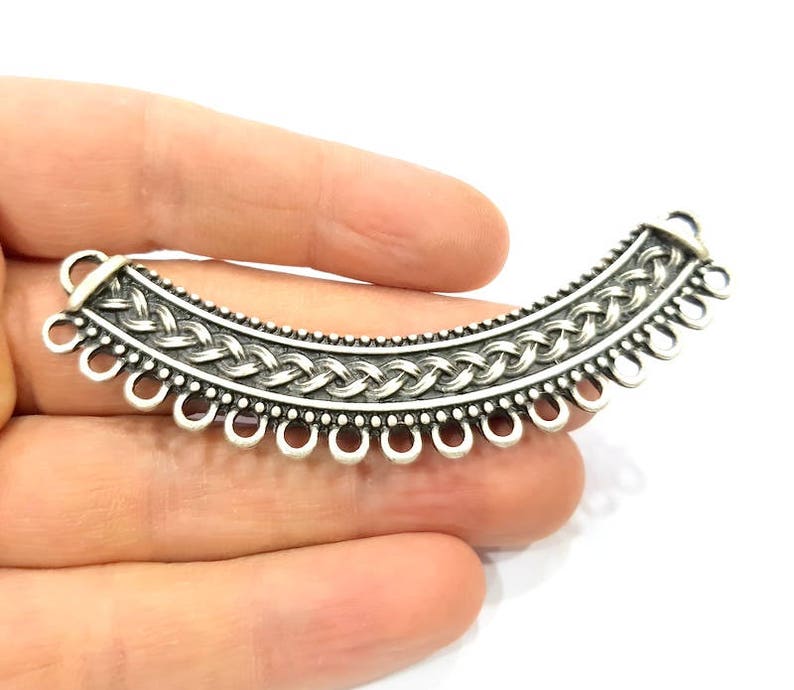 36x16mm G11109 Collar Pendant Silver Pendant Antique Silver Plated Metal