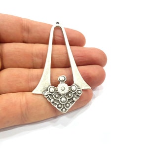 Colgante de plata de metal bañado en plata antigua (71 x 38 mm) G15865 imagen 6