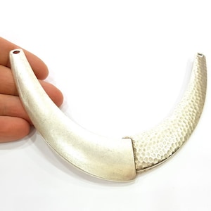 Silber Anhänger Extra Groß Antik Versilbert Anhänger Halsband Anhänger Tribal Anhänger Ethno Anhänger (147x27mm) G7074