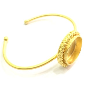 Bracelet Blank Components Findings Adjustable (20mm  Blank) , Gold  Plated Brass G5792