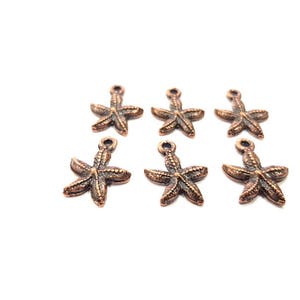 10 Starfish Charm Antique Copper Charm Antique Copper Plated Metal (18x13mm) G11837