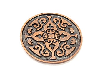 Antique Copper Pendant Antique Copper Plated Metal ( 42 mm ) G13735