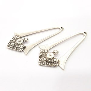 Colgante de plata de metal bañado en plata antigua (71 x 38 mm) G15865 imagen 5