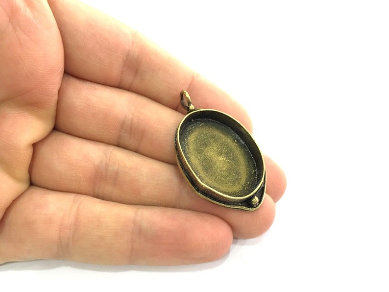 Mountings G5435 30x22mm blank Antique Bronze Brass Blank
