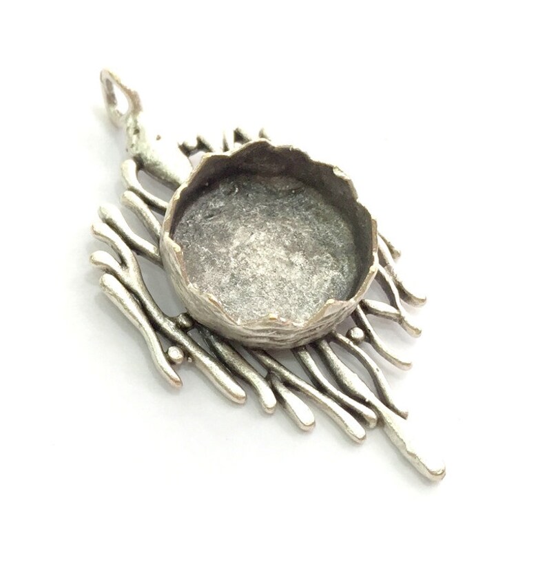 Antique Silver Plated Brass Pendant Settings Blanks Mountings Etsy