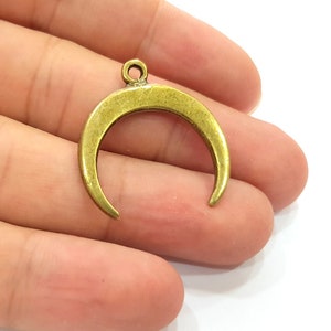 4 Crescent Charm Antique Bronze Charm Antique Bronze Plated Charms (29x27mm) G14171