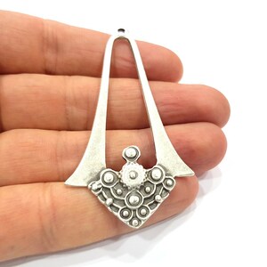 Colgante de plata de metal bañado en plata antigua (71 x 38 mm) G15865 imagen 2