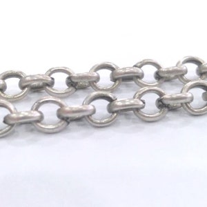 Antique Silver Plated  Rolo Chain (5 mm) G9963