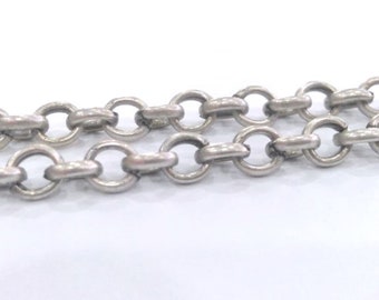 Antique Silver Plated  Rolo Chain (5 mm) G9963