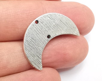 Crescent Moon Charms Connector, Antique Silver Plated Brass, DIY charms (25x23mm) G29521