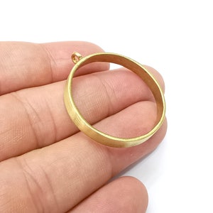 Raw Brass Bezel Settings Pendant Blank Base Mountings Necklace Blank (30mm round blank) G34256