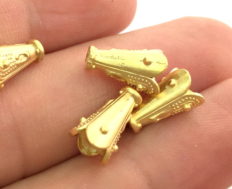 12x8 mm 4 Gold Plated Cone Findings G3607