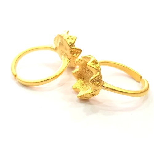 Gold Ring Settings Ring Blank Ring Bezel Base Cabochon Etsy