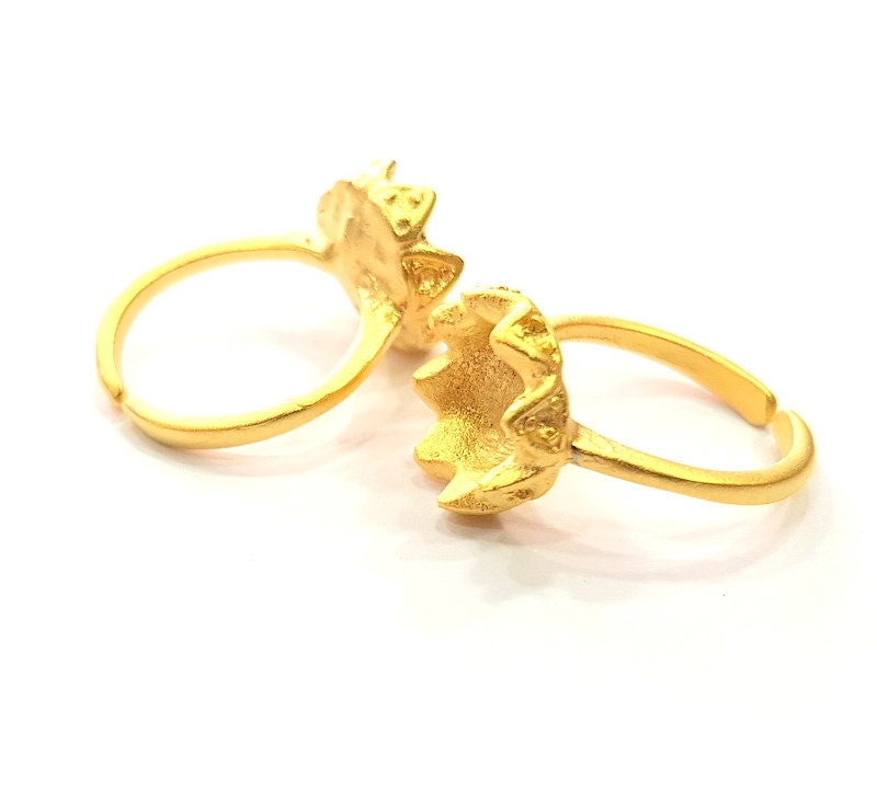 Gold Ring Settings Blank Inlay Ring Mosaic Ring Bezel Base Etsy