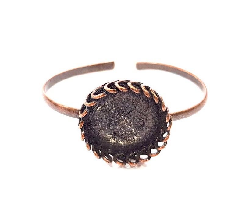 Copper Bracelet Blanks Cuff Blanks Adjustable Bracelet Blank Antique Copper Plated Brass 25mm Blanks G13586