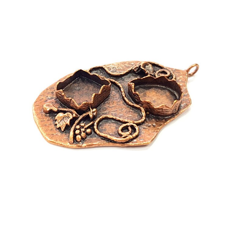 18x13mm,13x13mm blank G13201 Antique Copper Pendant Blank Mosaic Base Blank inlay Necklace Blank Resin Blank Mountings Copper Plated Brass