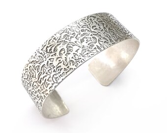 Branch Bracelet, Cuff Blank, Bangle Base Setting, Antique Silver Plated Brass Adjustable Bracelet (20mm) G34969