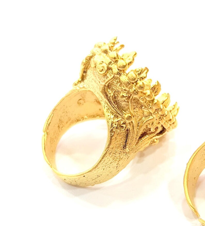 Gold Ring Settings Blank Inlay Ring Mosaic Ring Bezel Base Etsy